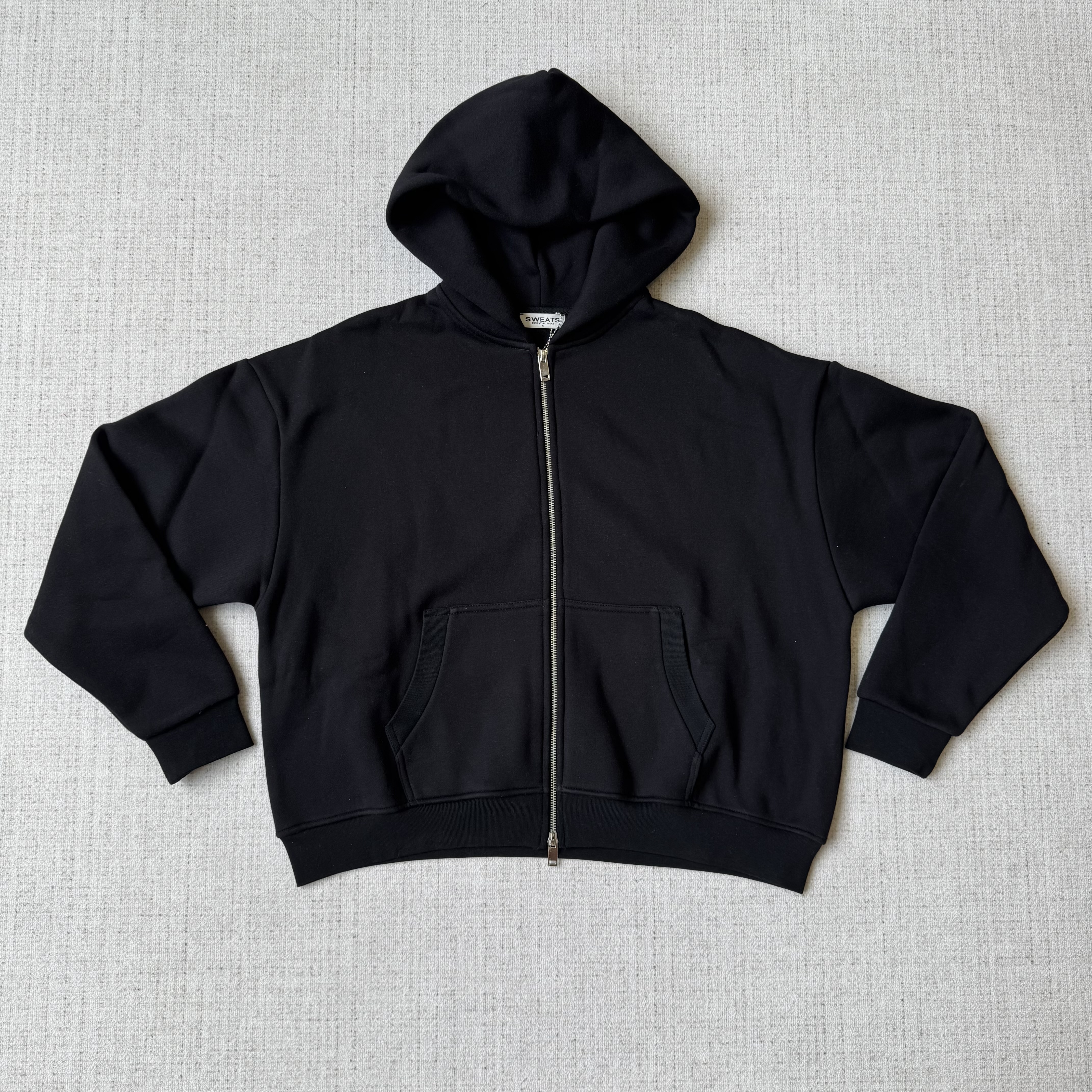 Sweat tracksuit black zip-up sweatshirt